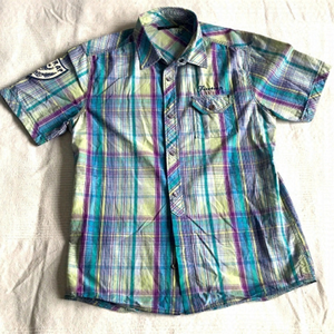 Firetrap Plaid Cotton Short Sleeve Shirt Size Medium